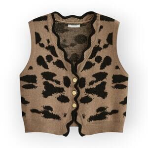 Commense Leopard Print Knit Cardigan Vest – Size XL (NWT) - Modern Chic